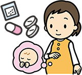 妊婦と薬のイメージ